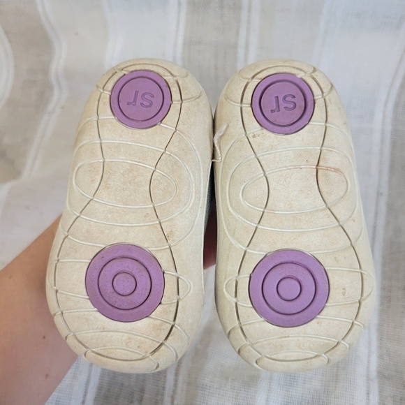 Stride Rite Velcro Slip On Aubrey‎ Sneakers Gray Purple Size Baby Toddler 3 - Picture 5 of 9